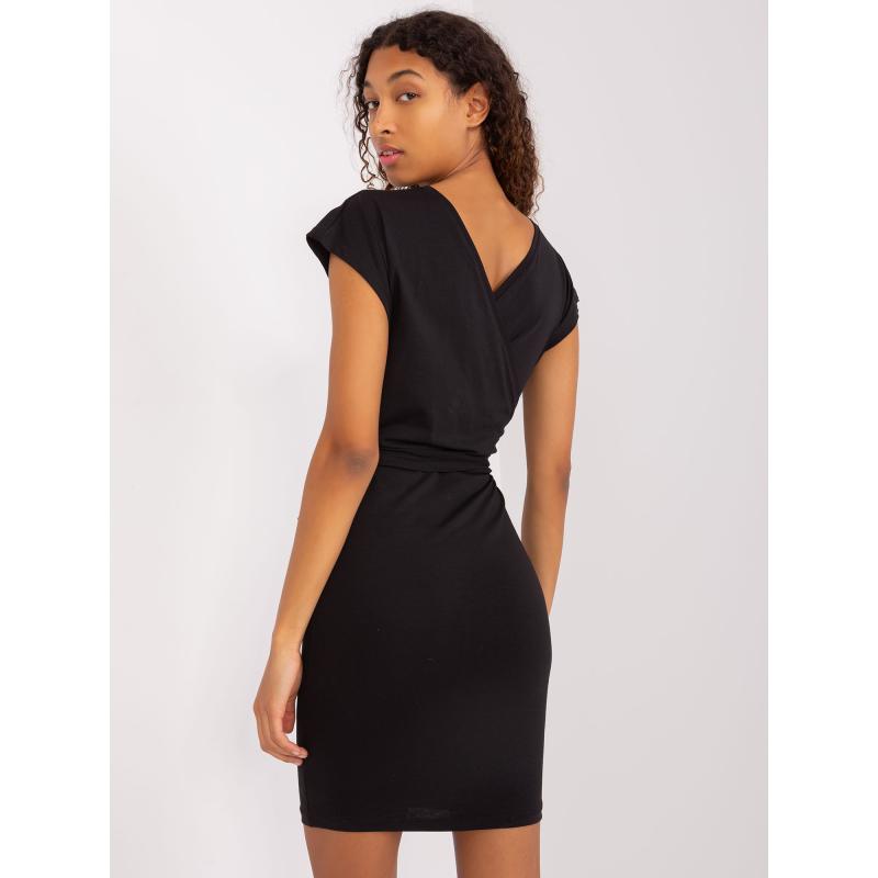 Dámské šaty s obálkovým výstřihem RUE PARIS černé 