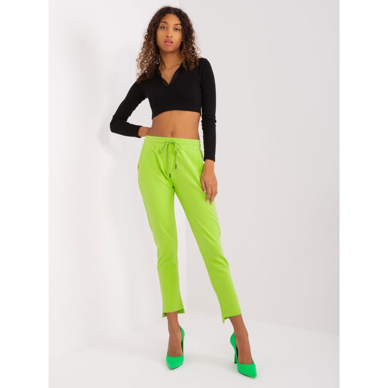 Dámské tepláky s elastickým pasem LIK limetkově zelené 