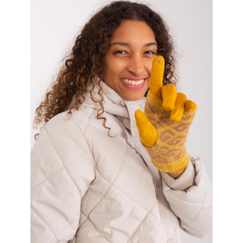 Dámské rukavice TOUCH tmavě žluté 