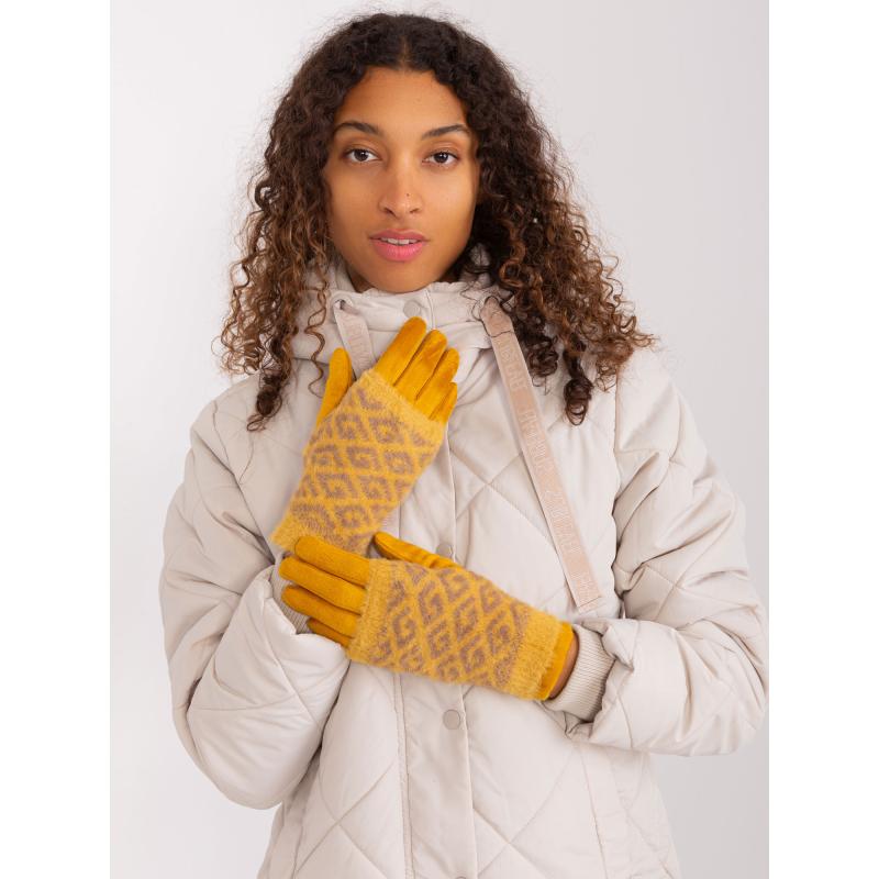 Dámské rukavice TOUCH tmavě žluté 