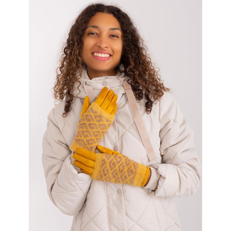 Dámské rukavice TOUCH tmavě žluté 