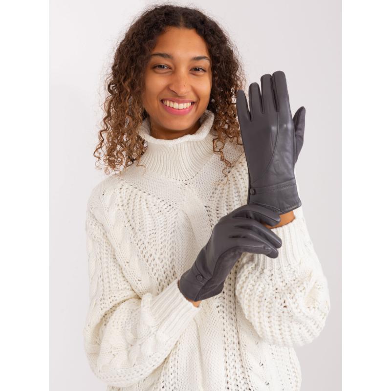 Dámské rukavice s detaily LIT tmavě šedé