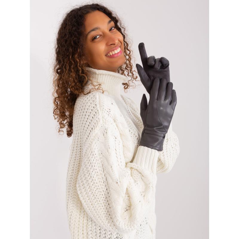 Dámské rukavice s detaily LIT tmavě šedé