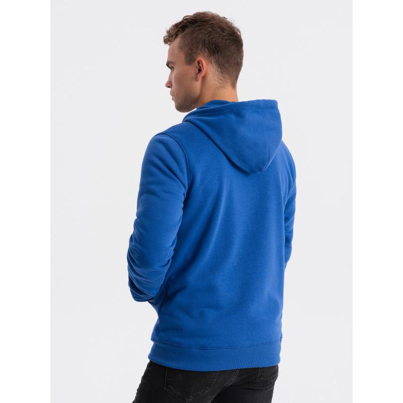 Pánská mikina BASIC s rozepnutou kapucí modrá 