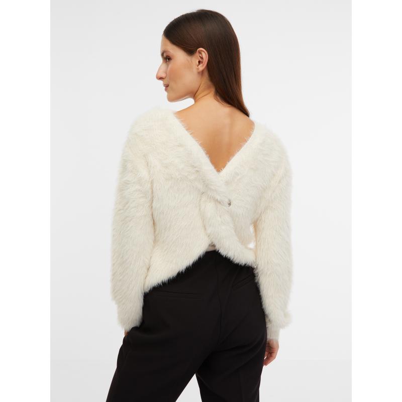 Krémszínű női pulóver