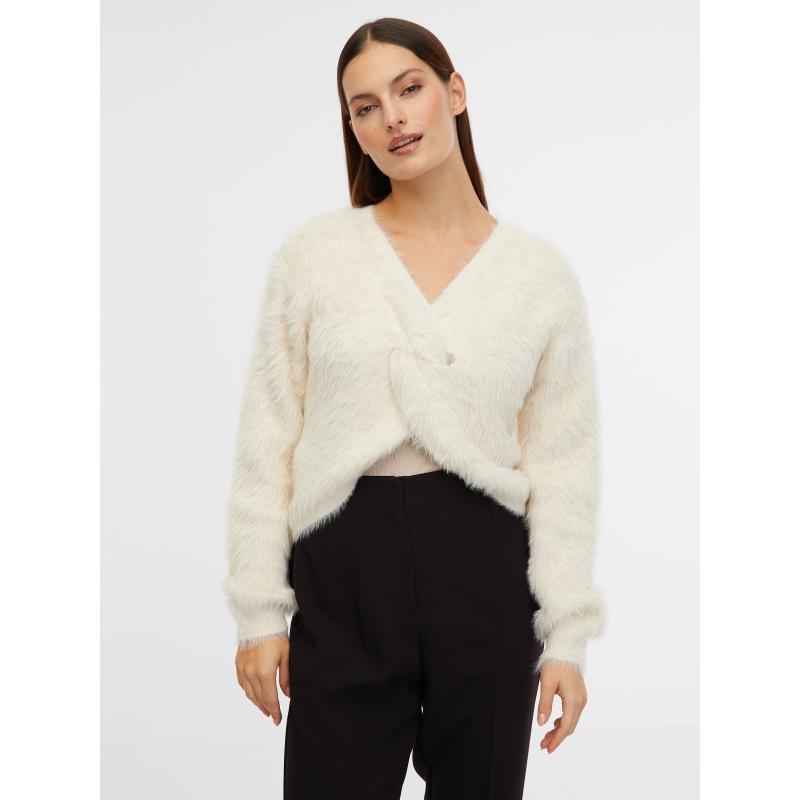 Krémszínű női pulóver