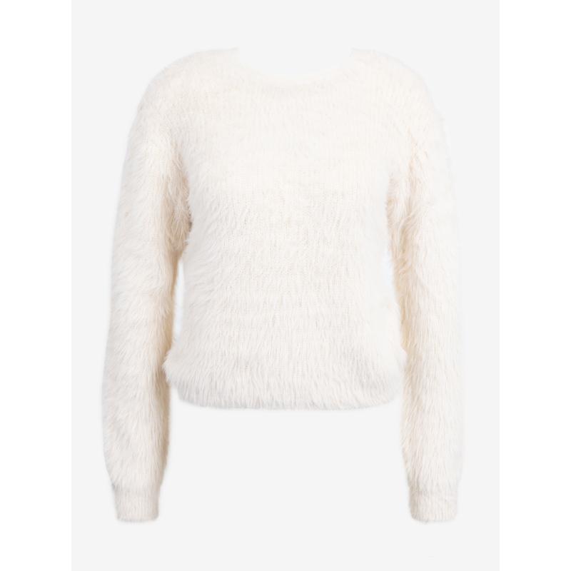 Krémszínű női pulóver