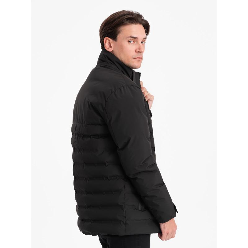 Férfi télikabát levehető kapucnival V3 OM-JAHP-0150 fekete