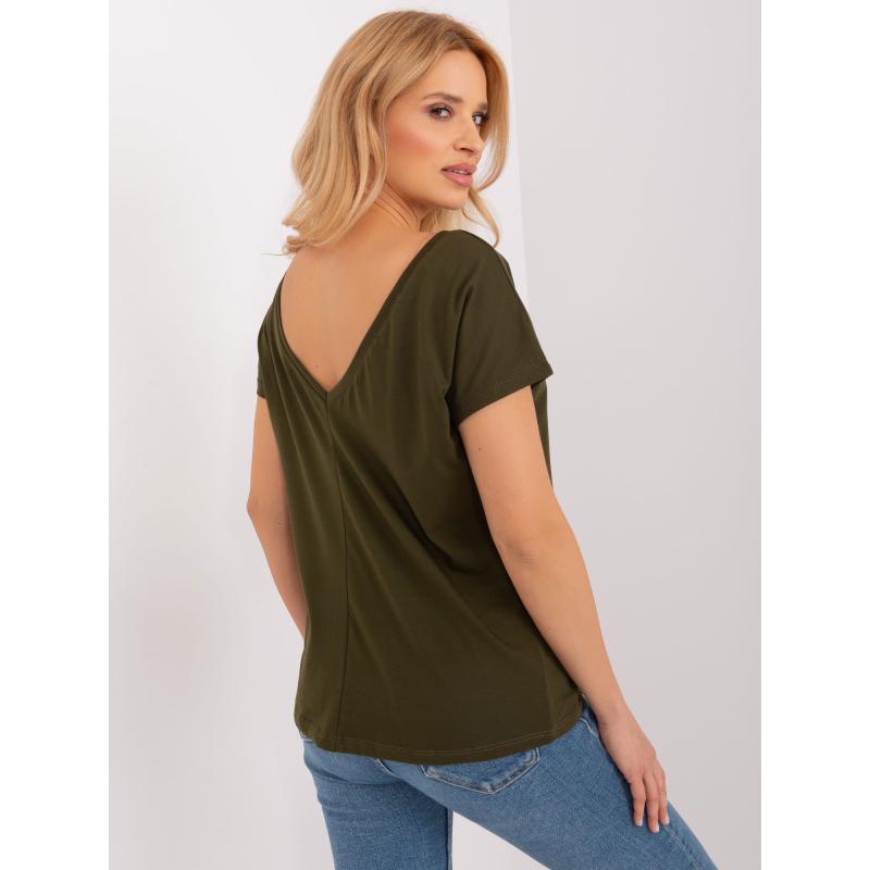 Dámské tričko s lodičkovým výstřihem Fire BASIC FEEL GOOD khaki 