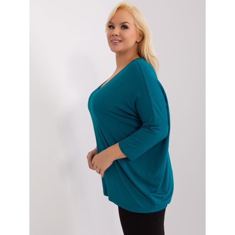 Dámská halenka s výstřihem do V plus size námořnická