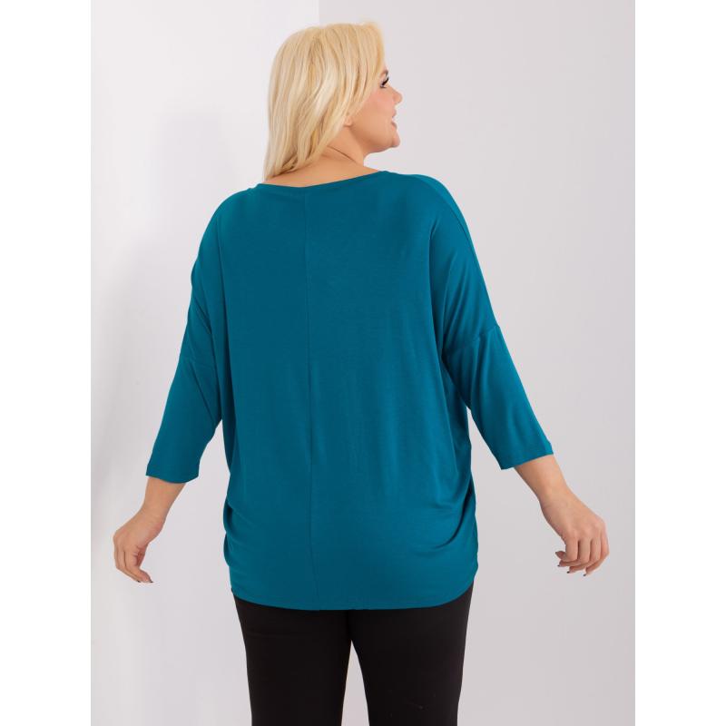 Dámská halenka s výstřihem do V plus size námořnická