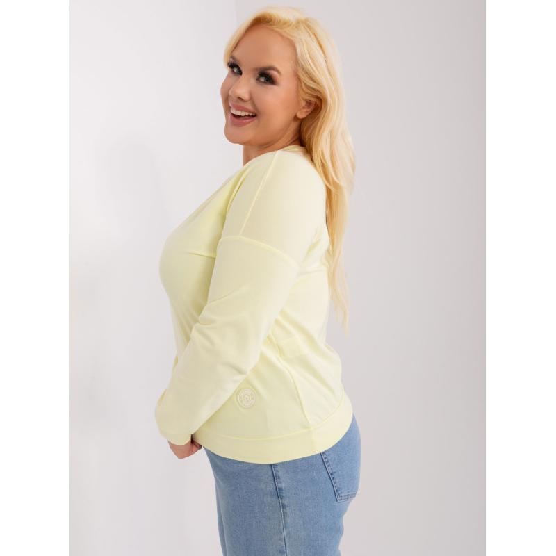 Dámská halenka s nášivkou plus size ITTA světle žlutá  