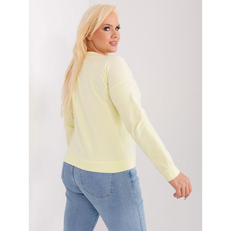 Dámská halenka s nášivkou plus size ITTA světle žlutá  