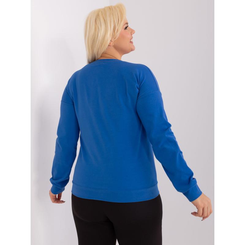 Dámská halenka s dlouhým rukávem plus size tmavě modrá  