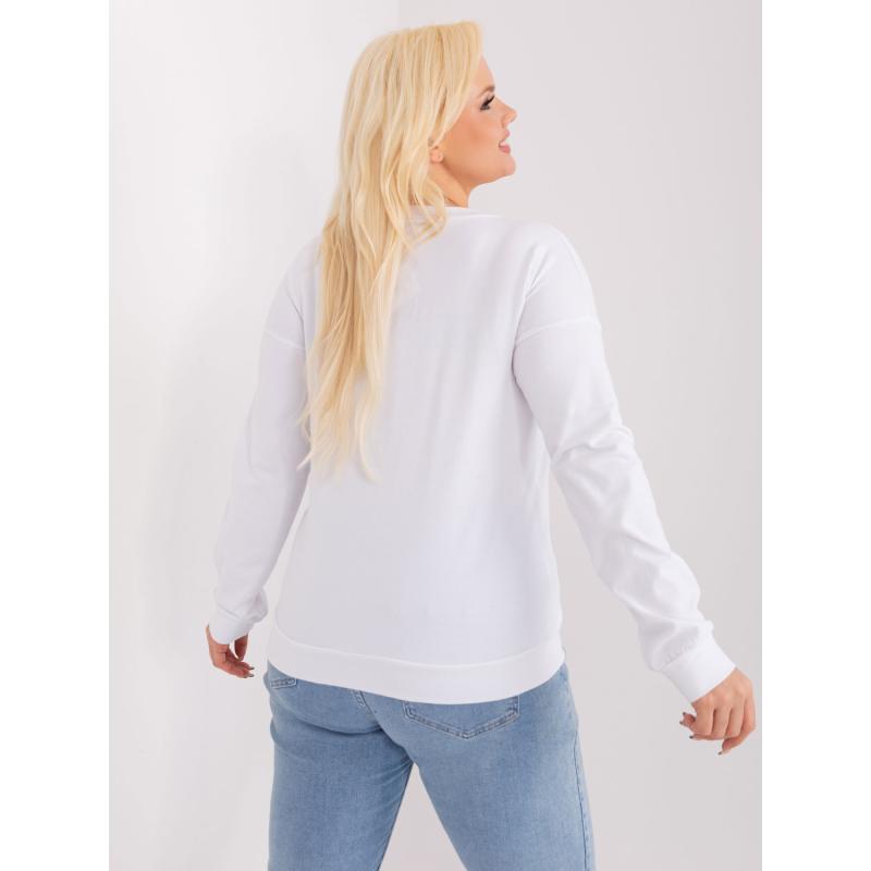 Dámská halenka s nášivkou plus size bílá