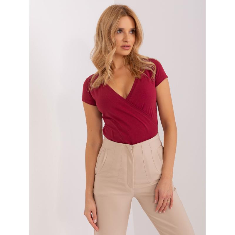 Női póló RUE PARIS burgundi