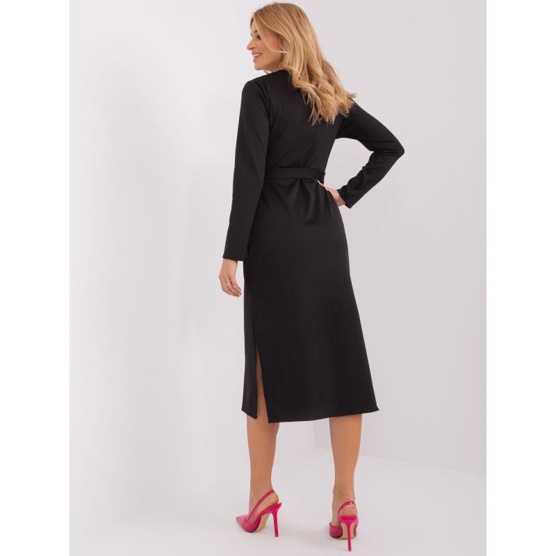 Dámské šaty s uzlem černé 