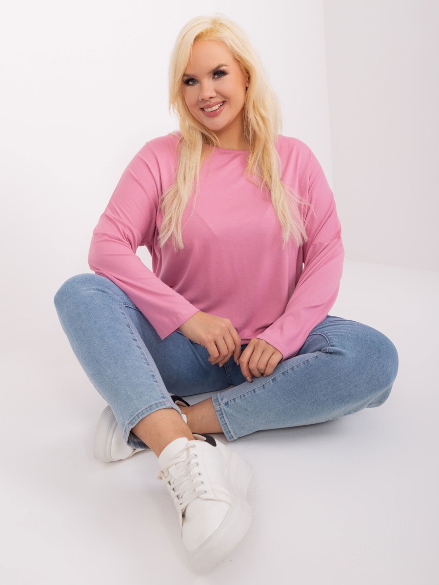 Dámska blúzka plus size s aplikáciou PALOMA ružová