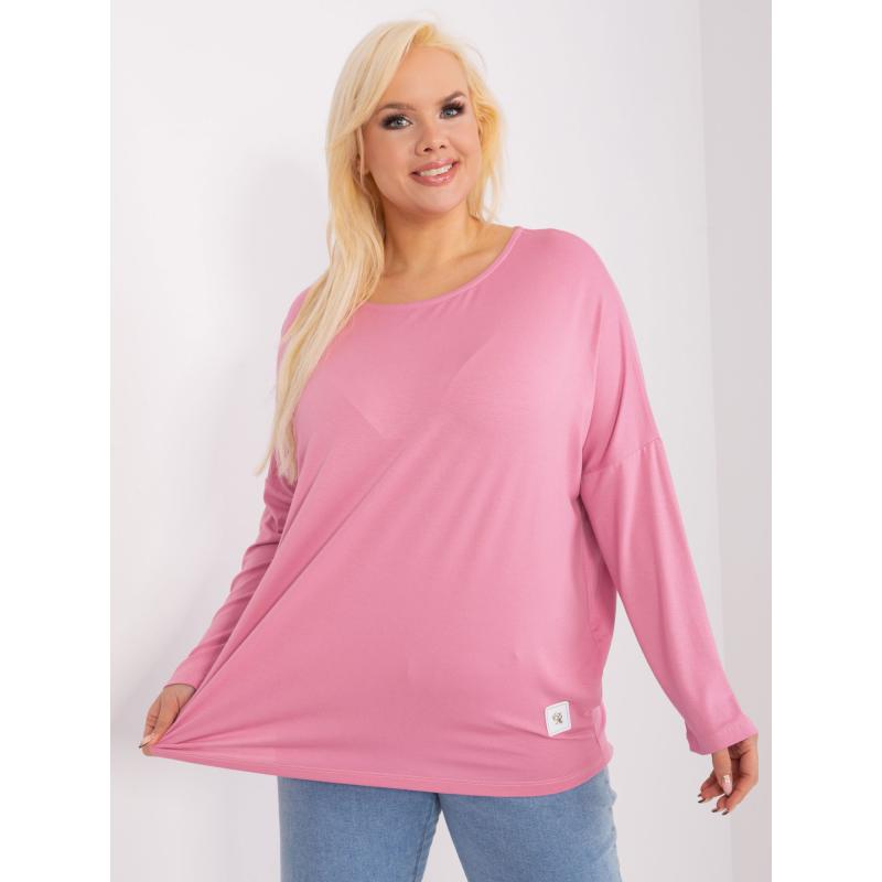 Női plus size blúz applikációval PALOMA rózsaszínű