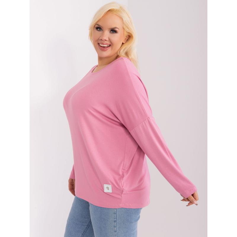 Női plus size blúz applikációval PALOMA rózsaszínű