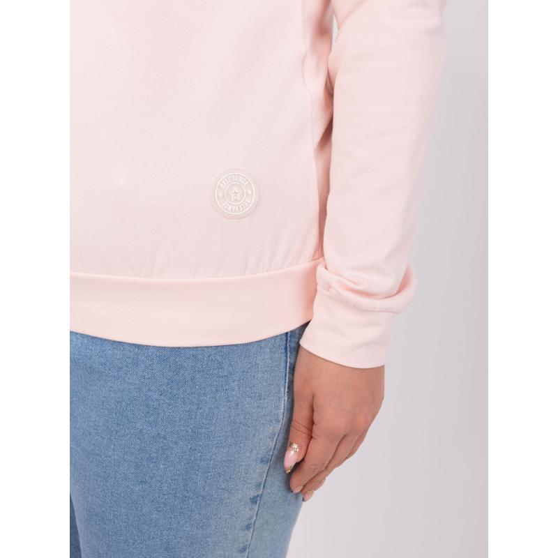 Női plus size pamut blúz világos rózsaszínű