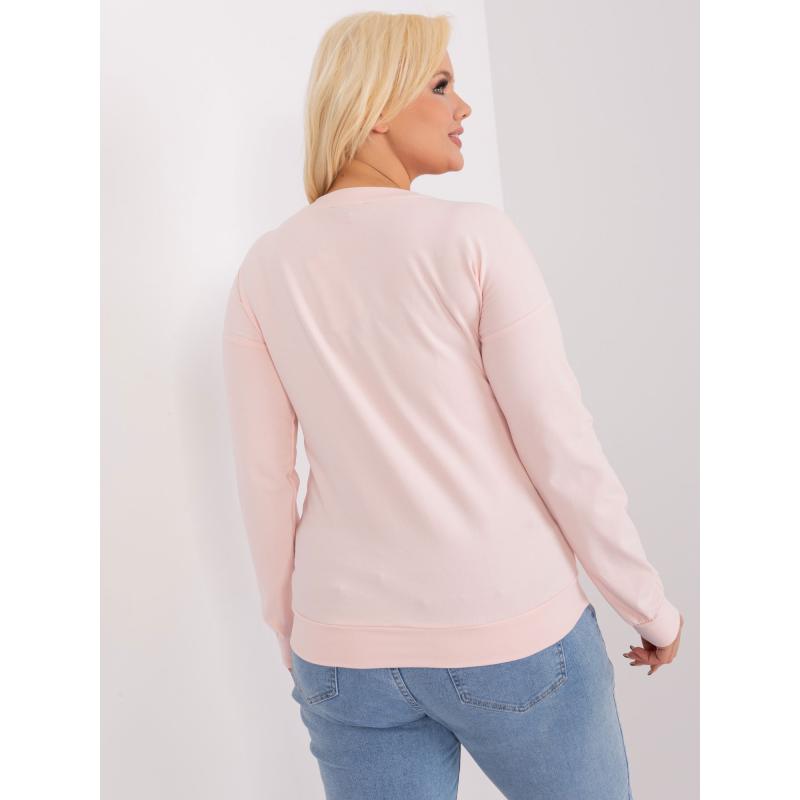 Női plus size pamut blúz világos rózsaszínű