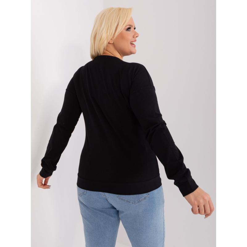 Dámská halenka s výstřihem do V plus size černá 