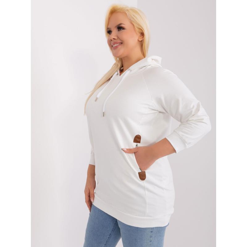Dámská mikina plus size s kapucí ecru 