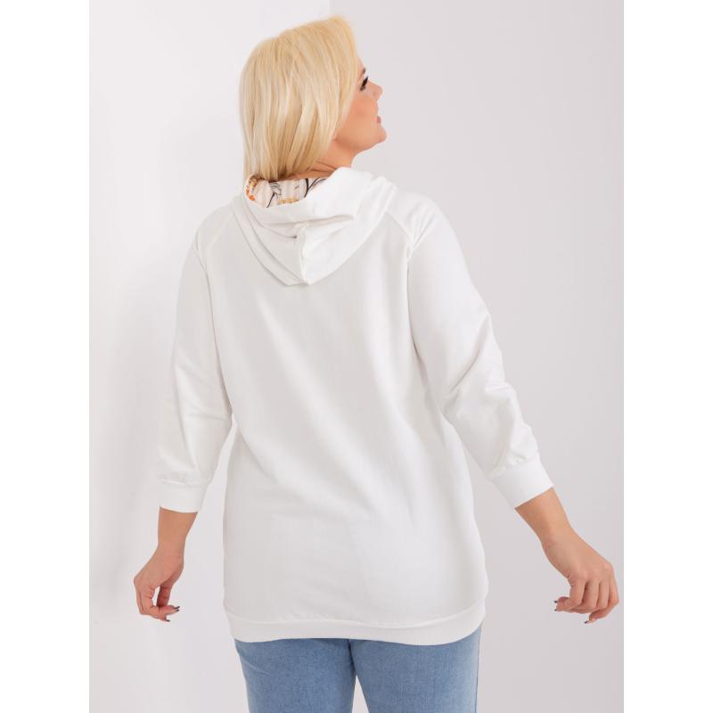 Dámská mikina plus size s kapucí ecru 
