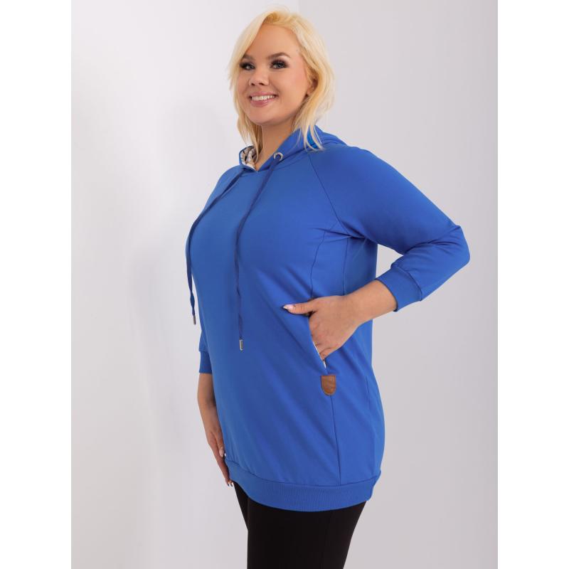 Dámská halenka s kapsami  plus size tmavě modrá