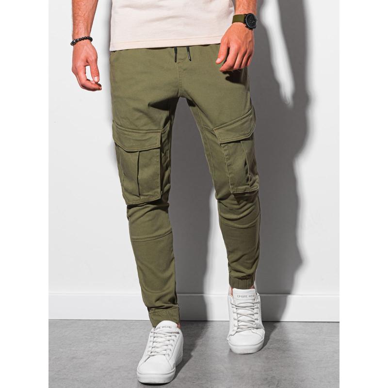Pánské kalhoty joggers P886 olivové