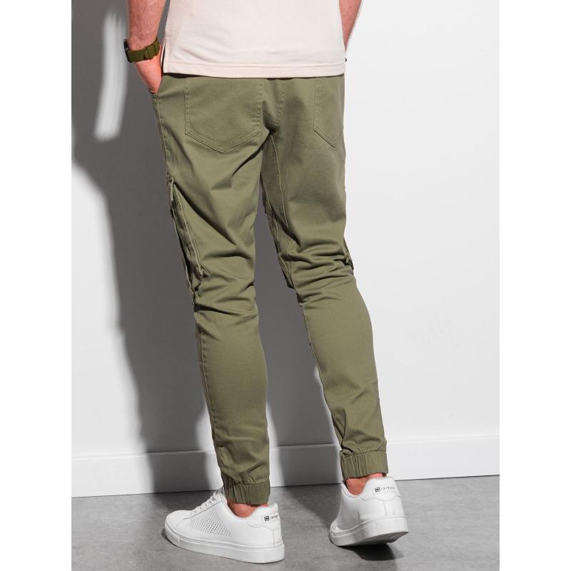 Pánské kalhoty joggers P886 olivové