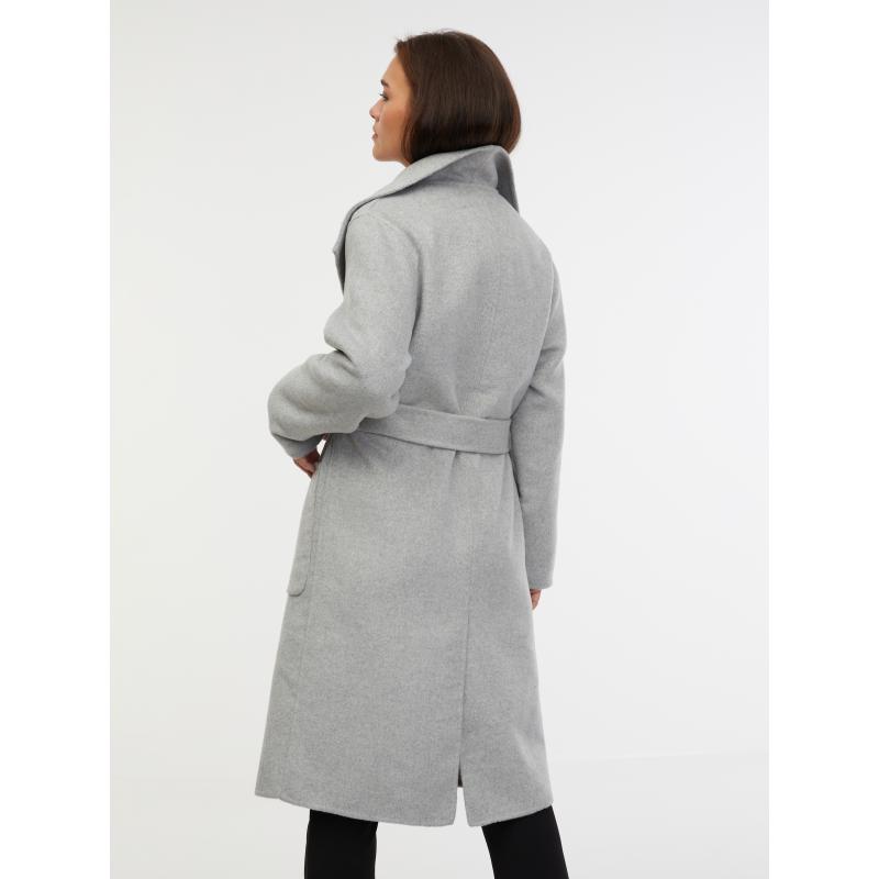 Világosszürke női gyapjú kabát