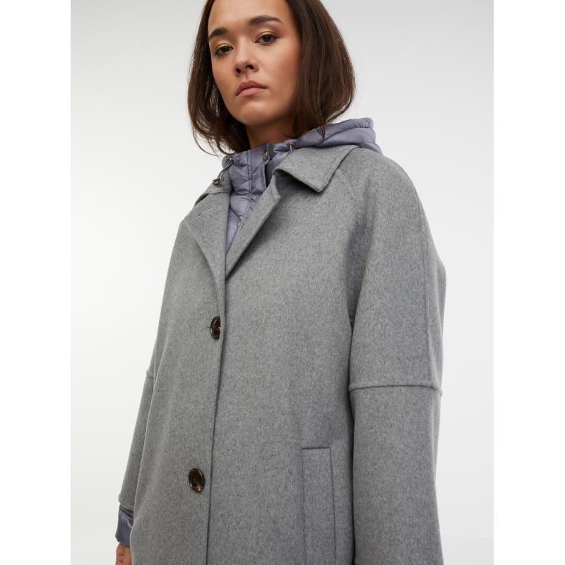 Szürke női gyapjúkabát