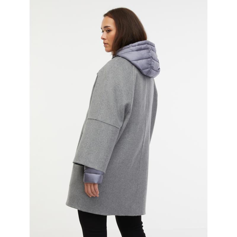 Szürke női gyapjúkabát