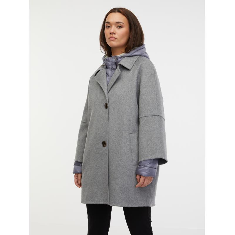 Szürke női gyapjúkabát