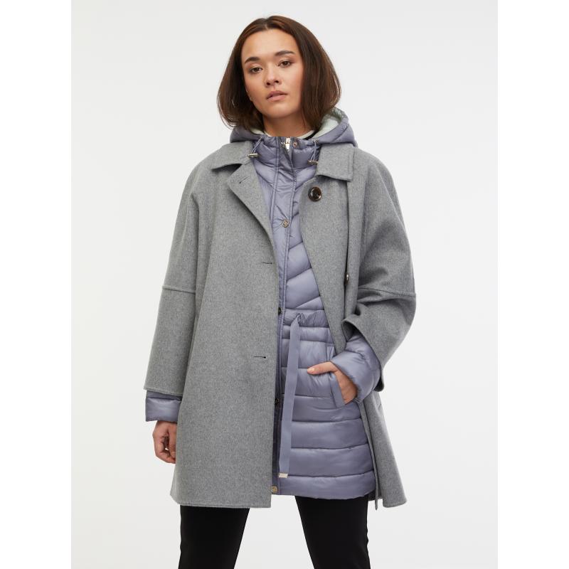 Szürke női gyapjúkabát