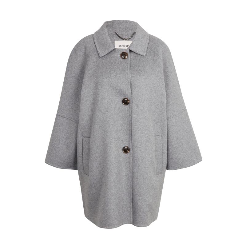 Szürke női gyapjúkabát