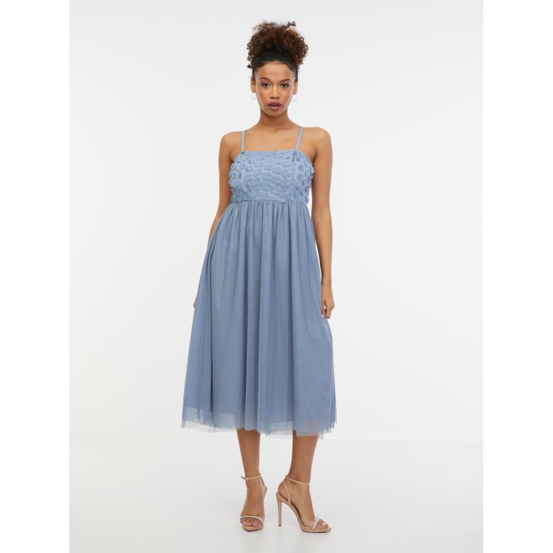 Světle modré dámské midišaty