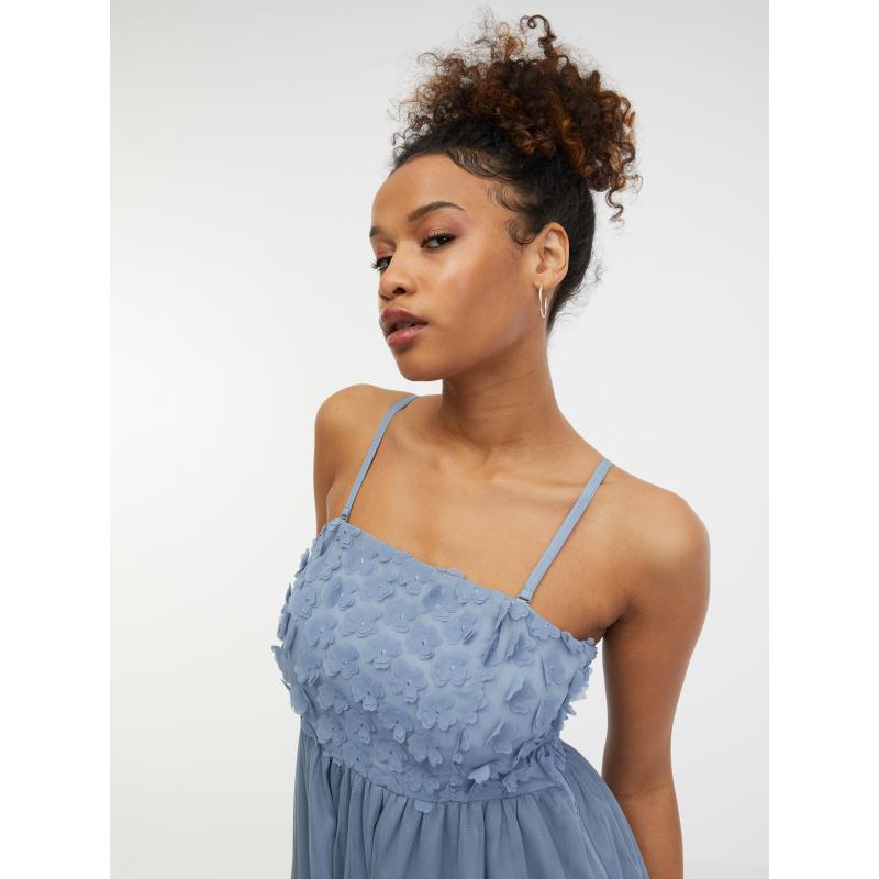 Světle modré dámské midišaty