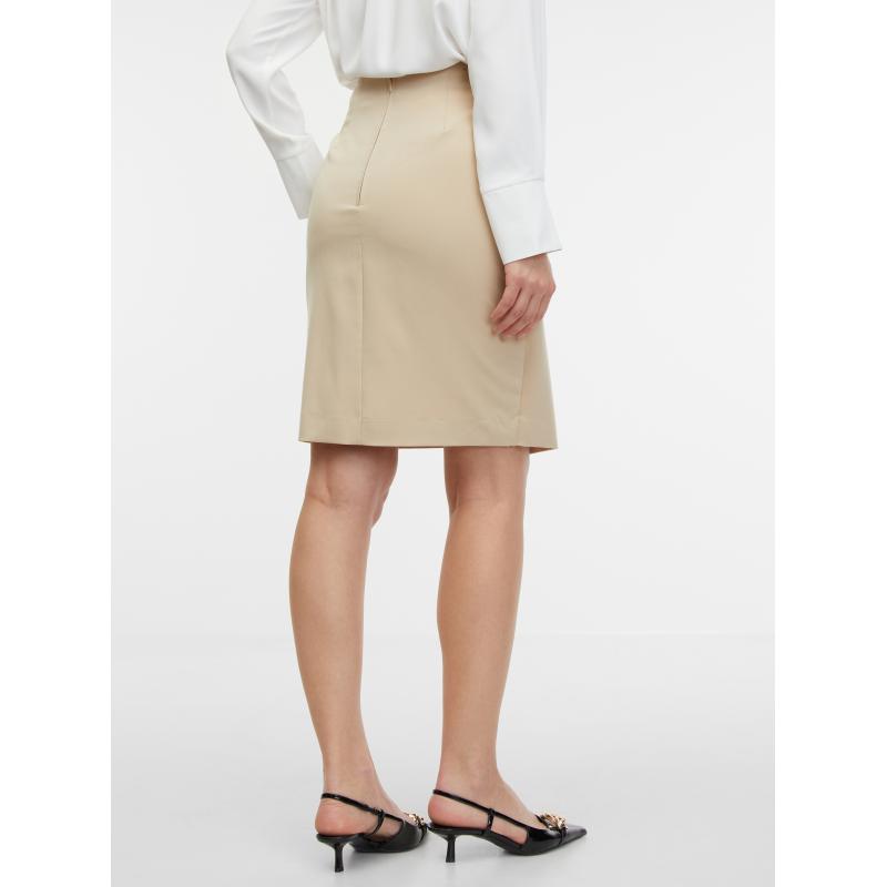 Béžová dámská pouzdrová sukně