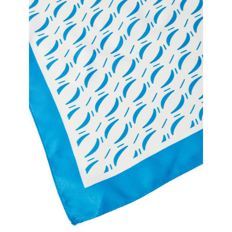 Modro-biela dámska vzorovaná saténová šatka