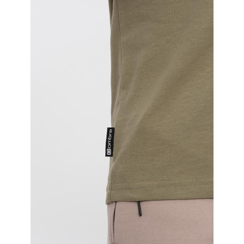 Pánske tričko s dlhým rukávom a potlačou V2 OM-LSPT-0118 zelené