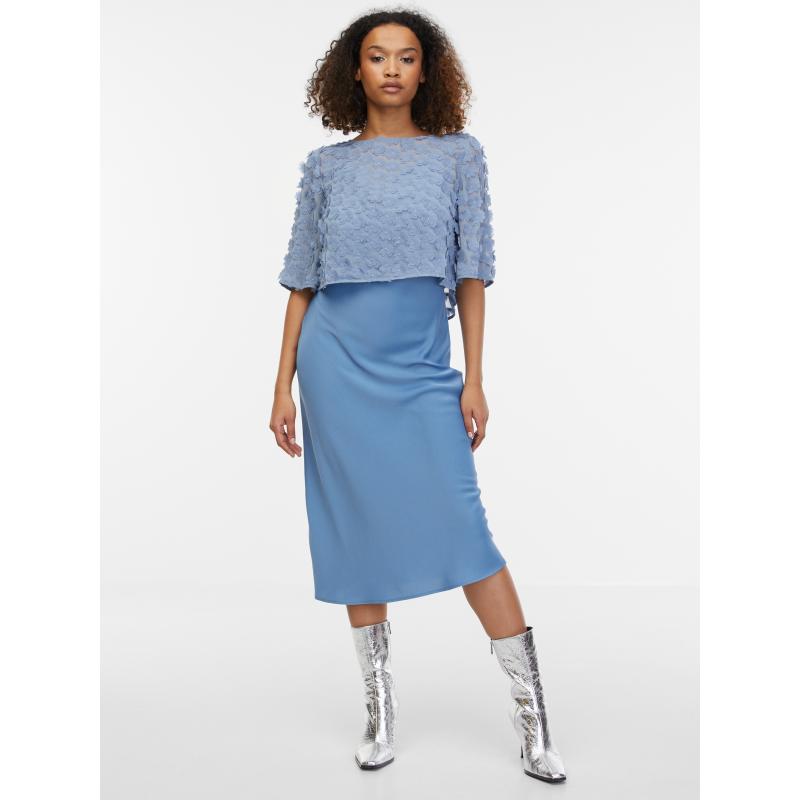 Světle modrá dámská květovaná halenka