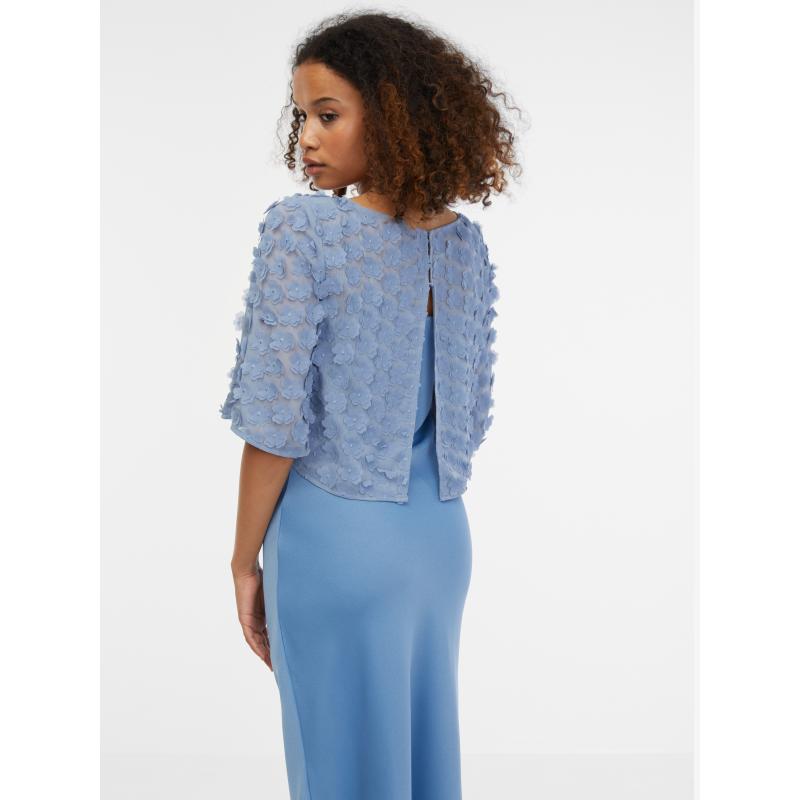 Světle modrá dámská květovaná halenka