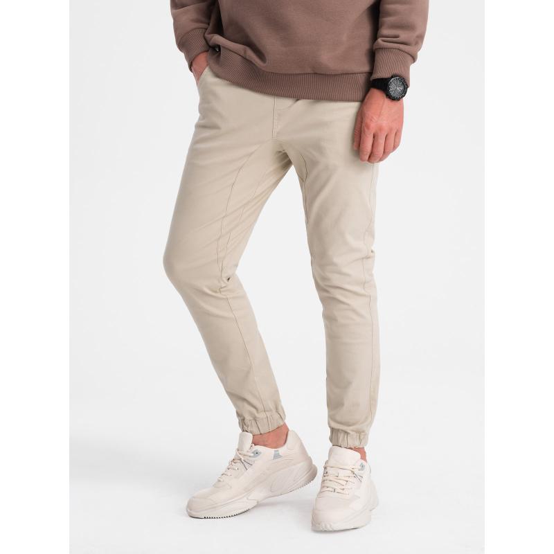 Férfi szövetnadrág JOGGERS V10 P885 bézs bézs