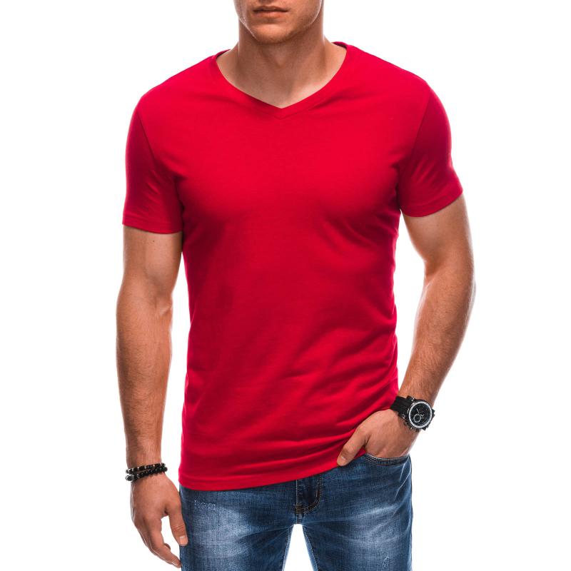 Pánske tričko s výstrihom do V EM-TSBS-0101 červené