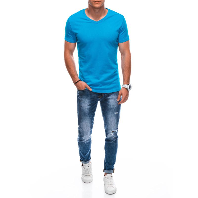Pánské tričko s výstřihem do V EM-TSBS-0101 tyrkysové 