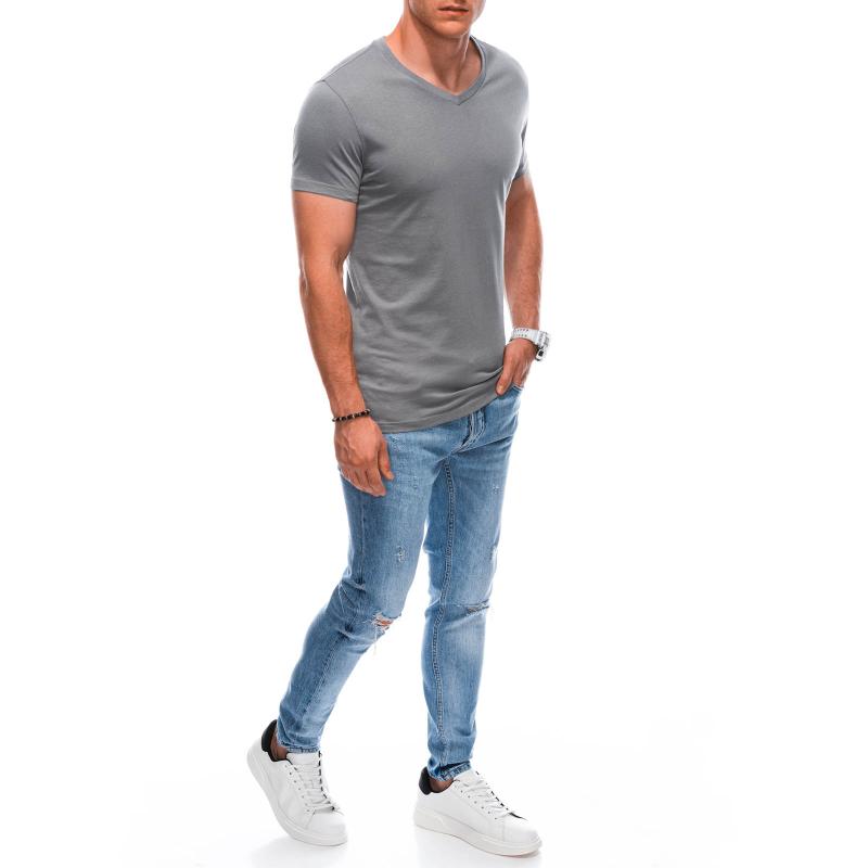 Pánské tričko s výstřihem do V EM-TSBS-0101 šedé