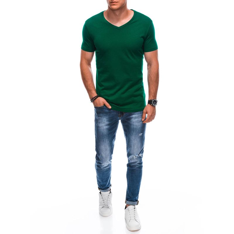 Pánské tričko s výstřihem do V EM-TSBS-0101 zelené 